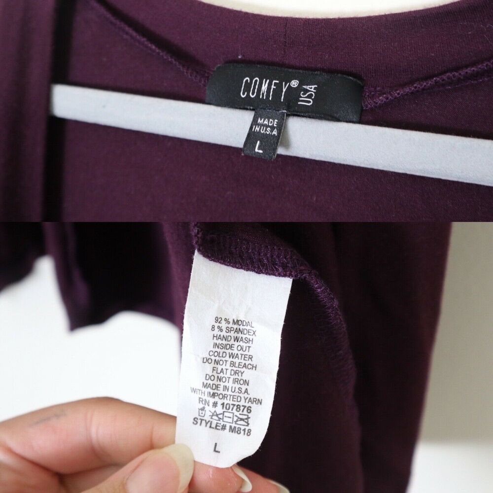 Comfy USA Size L Austin Vest Draped Front Pockets Sleeveless Purple Jersey - Picture 5 of 12